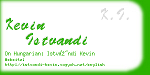 kevin istvandi business card